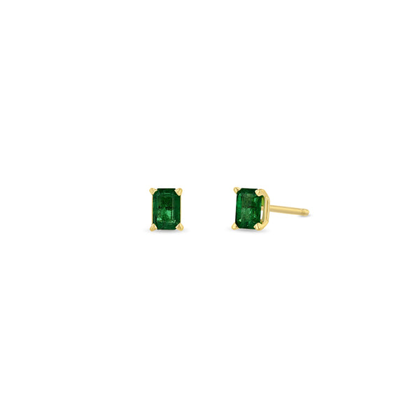 Zoë Chicco 14k Gold Emerald Cut Emerald Stud Earrings