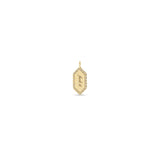 Zoë Chicco 14k Gold "fuck it" Elongated Hexagon Pavé Diamond Border Charm Pendant