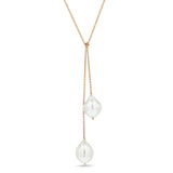 Zoë Chicco 14k Gold Double Baroque Pearl Wrap Around Lariat Necklace
