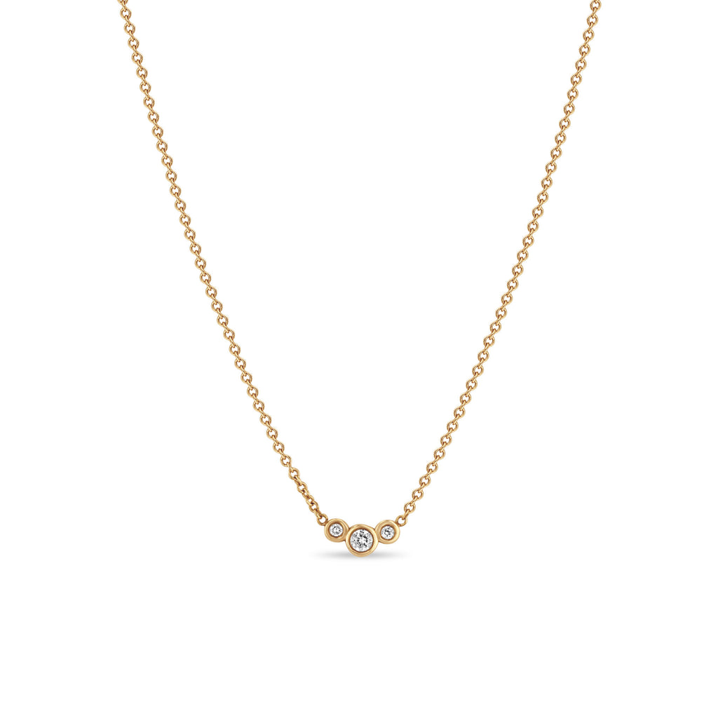 Zoë Chicco 14k Gold 3 Graduated Small Diamond Bezel Necklace – ZOË CHICCO