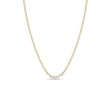 14k 5 Graduated Diamond Bezel Small Box Chain Necklace