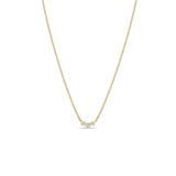 14k 3 Graduated Diamond Bezel XS Box Chain Necklace