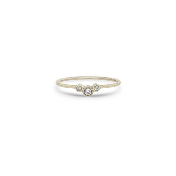 Zoë Chicco 14k Gold 3 Small Graduated Diamond Bezel Curve Ring