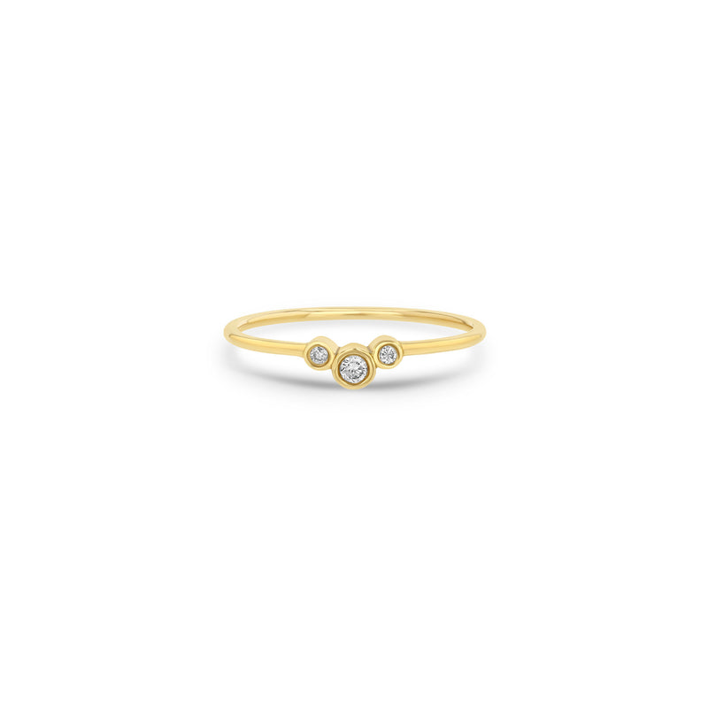 Zoë Chicco 14k Gold 3 Small Graduated Diamond Bezel Curve Ring