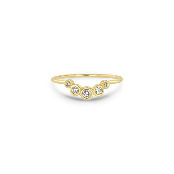 Zoë Chicco 14k Gold 5 Graduated Diamond Bezel Curve Ring