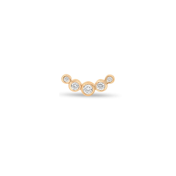 Single Zoë Chicco 14k Gold 5 Graduated Diamond Bezel Curve Stud Earring