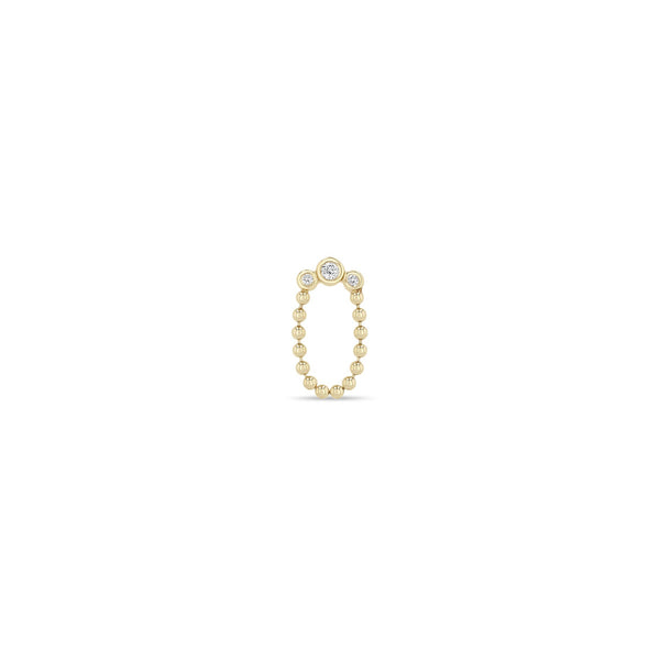 14k Graduated Diamond Bezel & Bead Chain Loop Drop Earrings