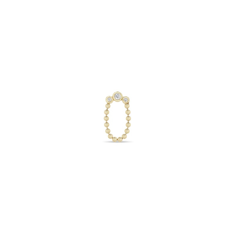 14k Graduated Diamond Bezel & Bead Chain Loop Drop Earrings
