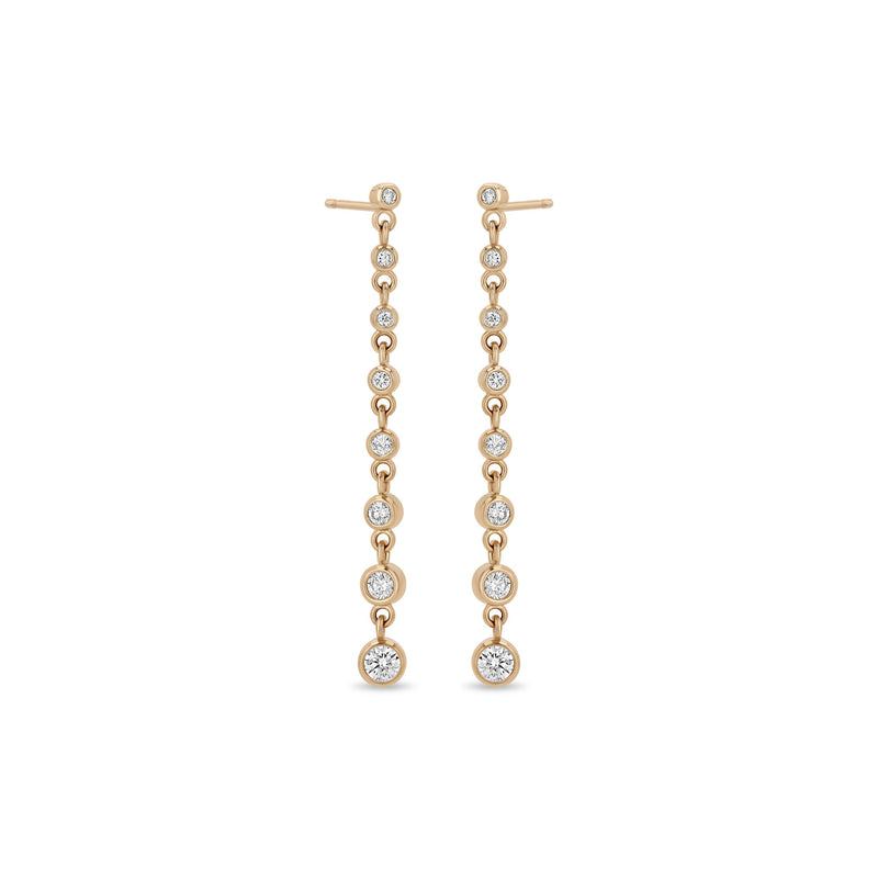 Zoë Chicco 14k Rose Gold Diamond Bezel Eternity Drop Earrings