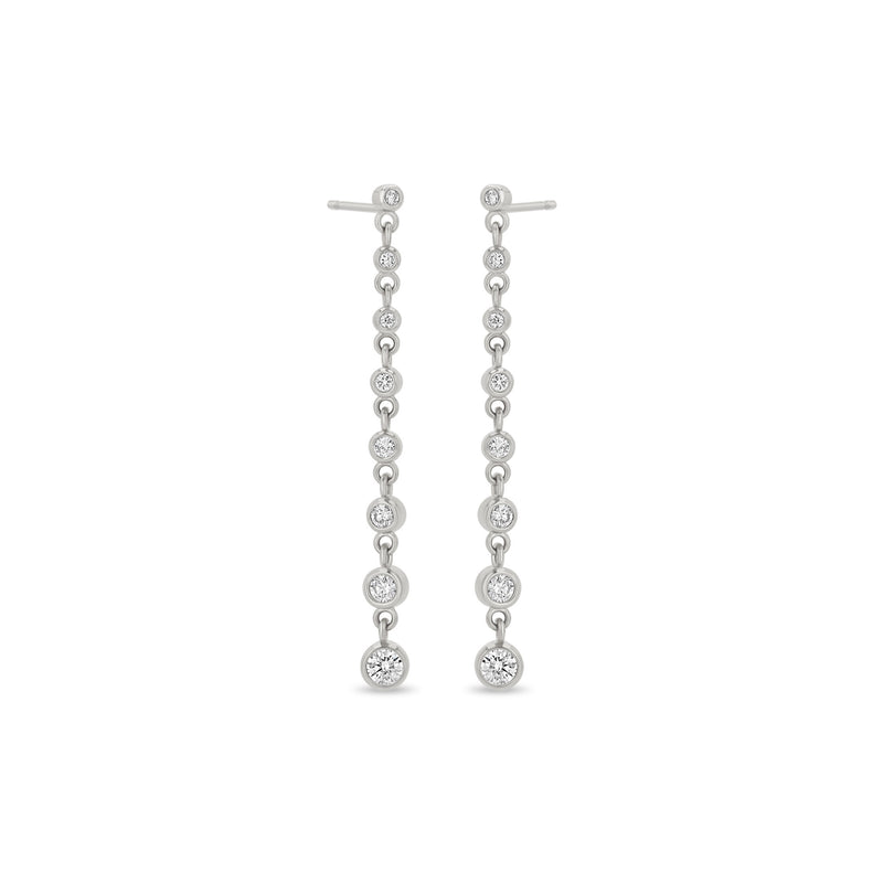 Zoë Chicco 14k White Gold Diamond Bezel Eternity Drop Earrings