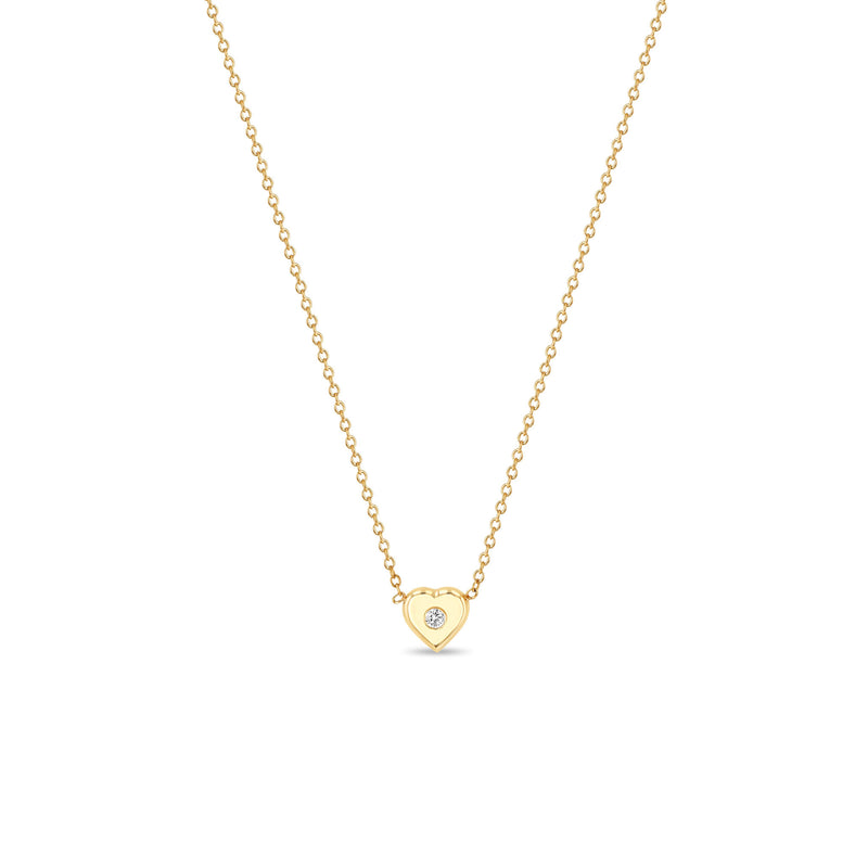  Zoë Chicco 14k Yellow Gold Diamond Nugget Heart Pendant Necklace