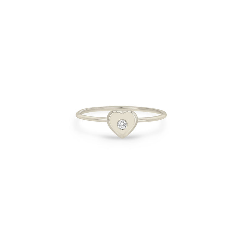 Zoë Chicco 14k White Gold Diamond Nugget Heart Ring