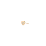 Single Zoë Chicco 14k Gold Diamond Nugget Heart Stud Earring