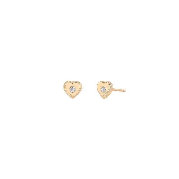 Zoë Chicco 14k Gold Diamond Nugget Heart Stud Earrings