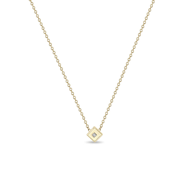 14k Princess Diamond Nugget Necklace - SALE