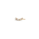14k 5 Tapered Prong Diamond Curve Studs