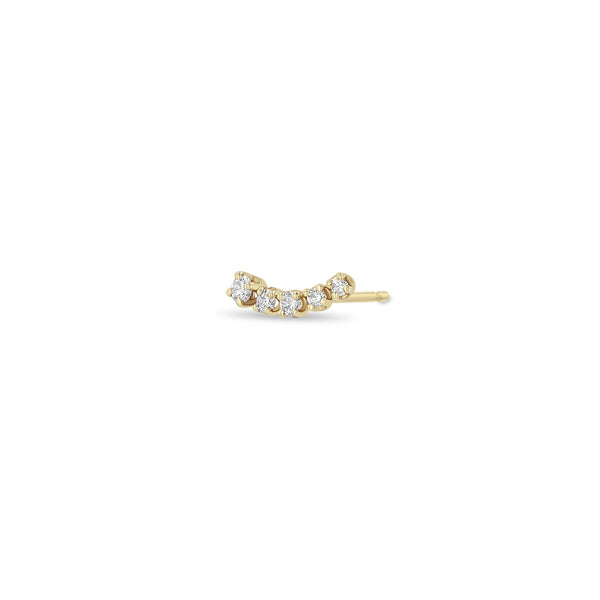 14k 5 Tapered Prong Diamond Curve Studs