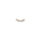 14k 5 Tapered Prong Diamond Curve Studs