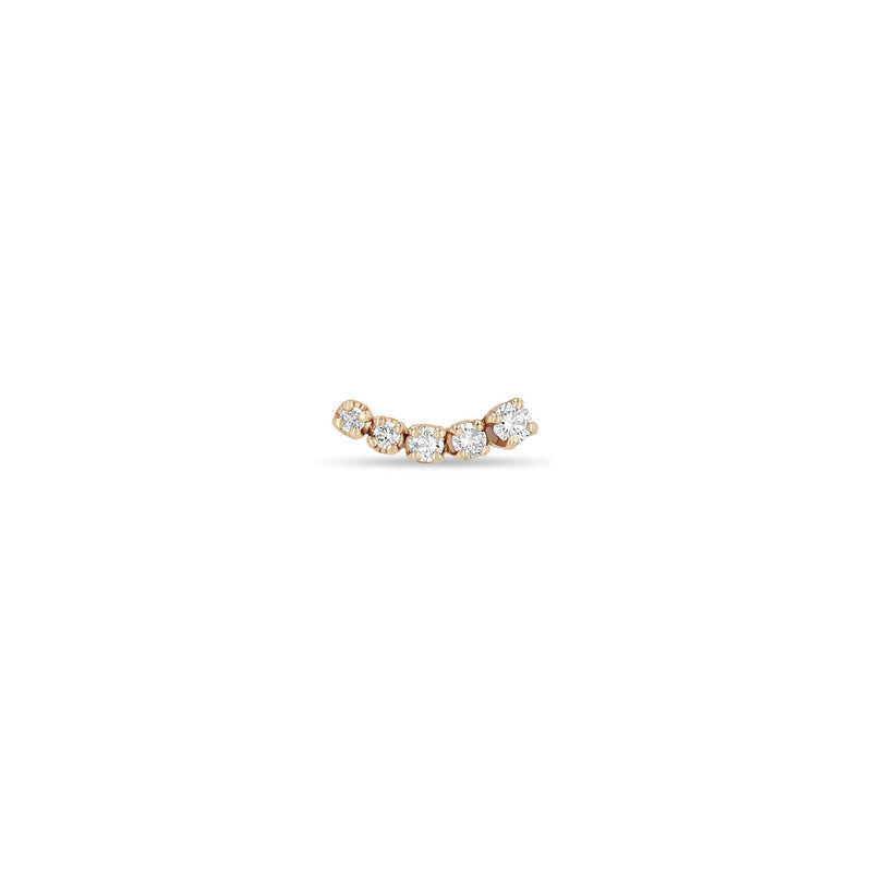 14k 5 Tapered Prong Diamond Curve Studs