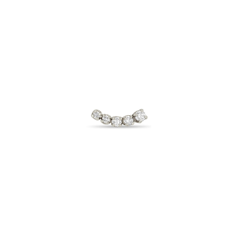 14k 5 Tapered Prong Diamond Curve Studs
