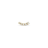 14k 5 Tapered Prong Diamond Curve Studs