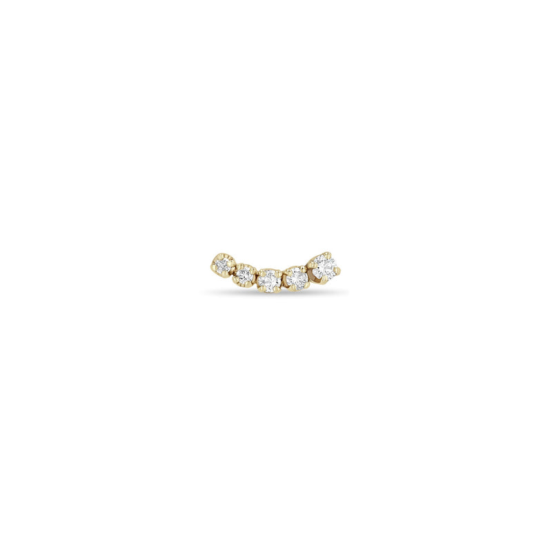 14k 5 Tapered Prong Diamond Curve Studs