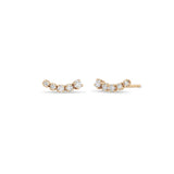14k 5 Tapered Prong Diamond Curve Studs