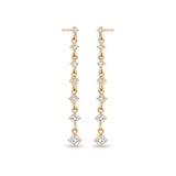 Zoë Chicco 14k Gold 7 Linked Graduated Prong Diamond Drop Earrings