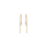 14k Diamond Ice Pick Wire Earrings