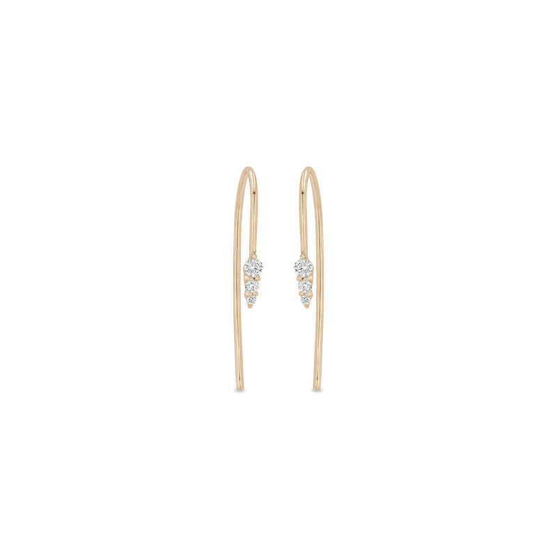 14k Diamond Ice Pick Wire Earrings