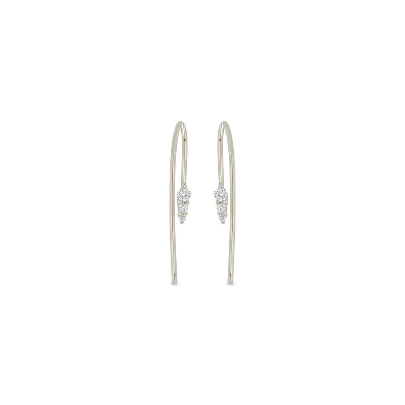 14k Diamond Ice Pick Wire Earrings