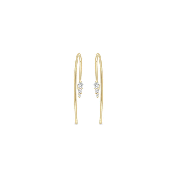 14k Diamond Ice Pick Wire Earrings