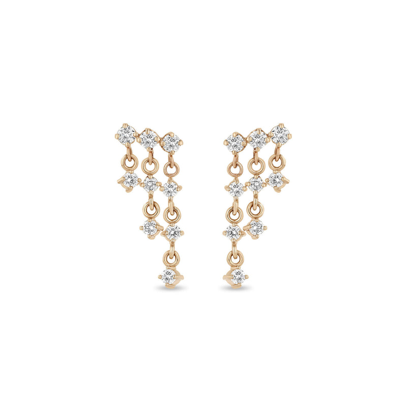 Zoë Chicco 14k Gold Linked Prong Diamond Waterfall Earrings