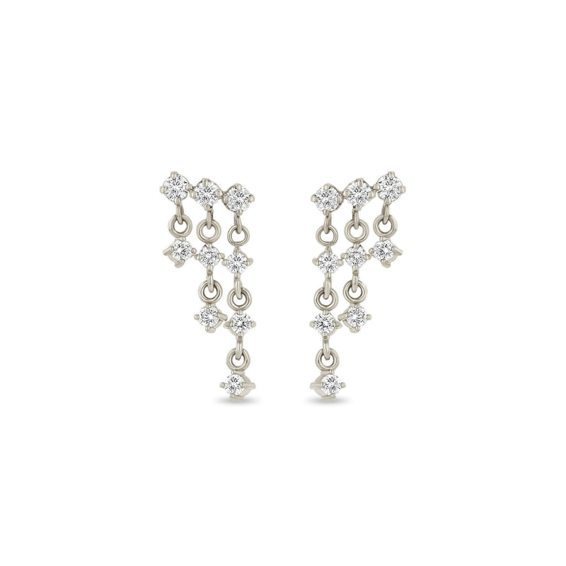 Zoë Chicco 14k Gold Linked Prong Diamond Waterfall Earrings