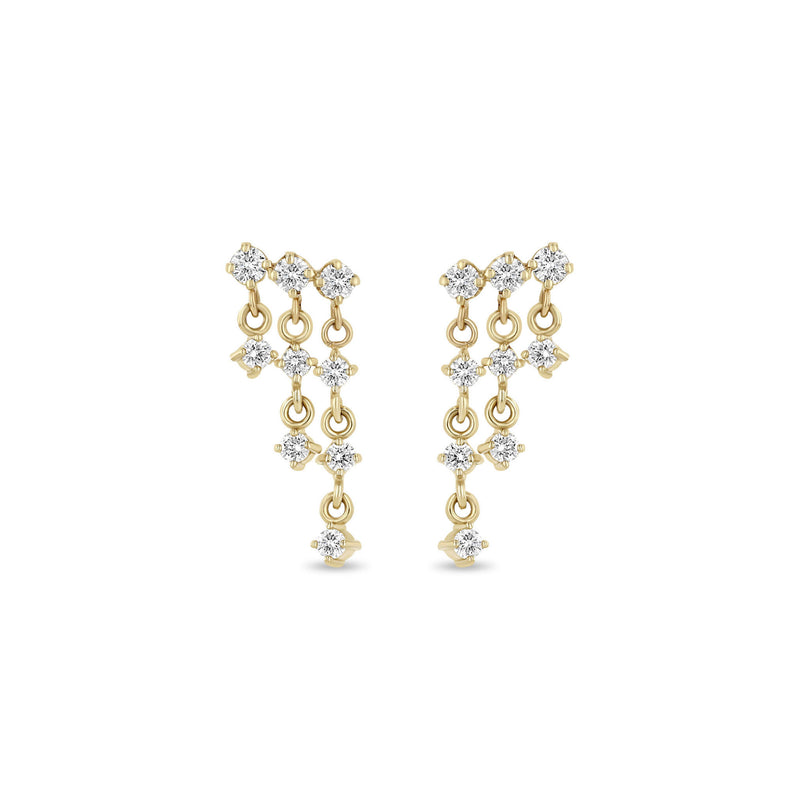 Zoë Chicco 14k Gold Linked Prong Diamond Waterfall Earrings