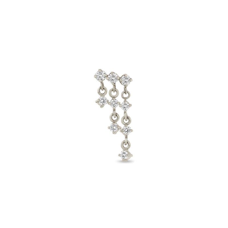 Zoë Chicco 14k Gold Linked Prong Diamond Waterfall Earring for RIght Ear