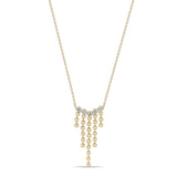 14k Prong Diamond & Bead Chain Waterfall Necklace