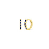 Zoë Chicco 14k Gold Baguette Blue Sapphire Hinge Huggie Hoop Earrings
