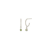 Zoë Chicco 14k White Gold Dangling Peridot Huggie Hoop Earrings | August Birthstone