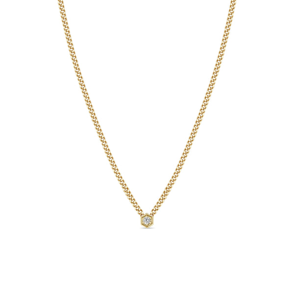 Zoë Chicco 14k Gold Diamond Hexagon Curb Chain Necklace