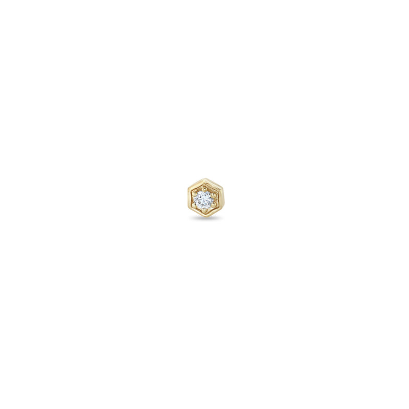 Zoë Chicco 14k Yellow Gold Diamond Hexagon Stud Single Earring