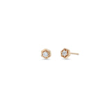 Zoë Chicco 14k Rose Gold Diamond Hexagon Stud Earrings