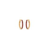 Zoë Chicco 14k Gold Pavé Ruby Hinge Huggie Hoop Earrings