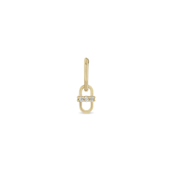 Single Zoë Chicco 14k Gold 3 Prong Diamond Link Hinge Huggie Hoop Earring