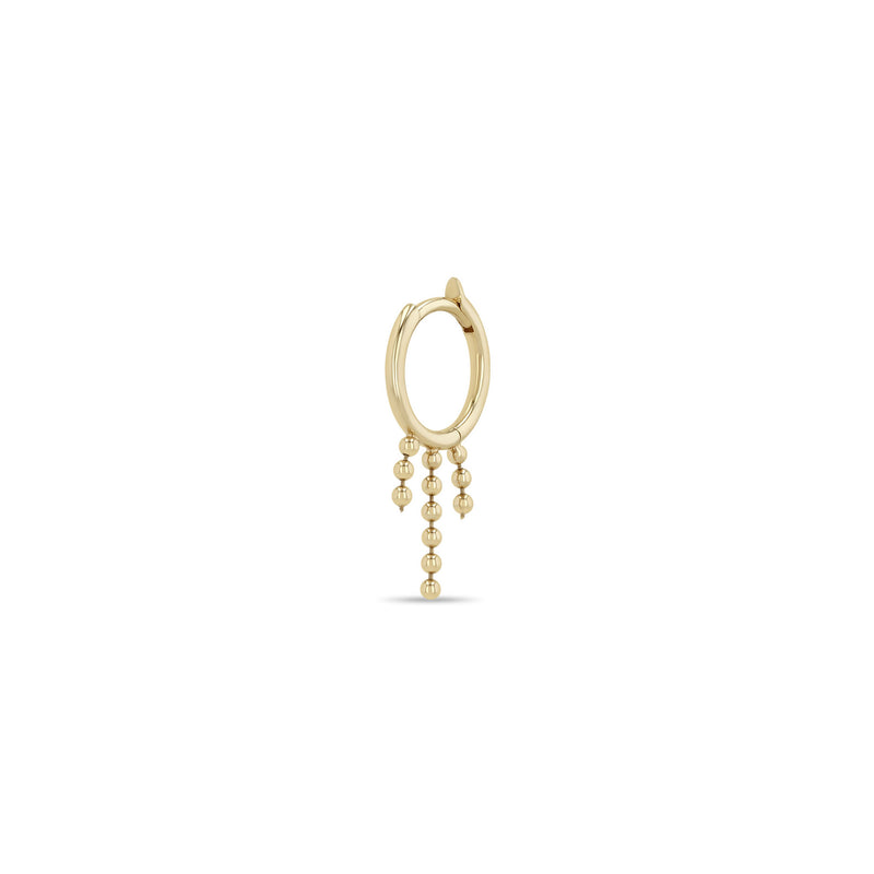 Single Zoë Chicco 14k Gold Waterfall Bead Chain Hinge Huggie Hoop Earring