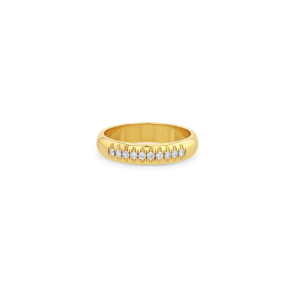 Zoë Chicco 14k Gold 10 French Set Diamond Half Round Ring – ZOË CHICCO