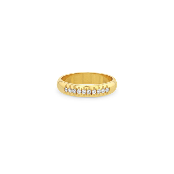 Zoë Chicco 14k Gold 10 French Set Diamond Half Round Ring