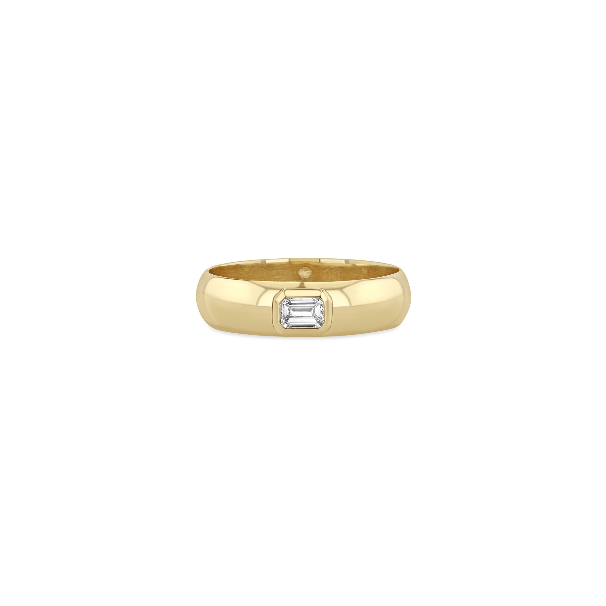 Zoë Chicco 14k Gold Emerald Cut Diamond Half Round Band Ring – ZOË CHICCO