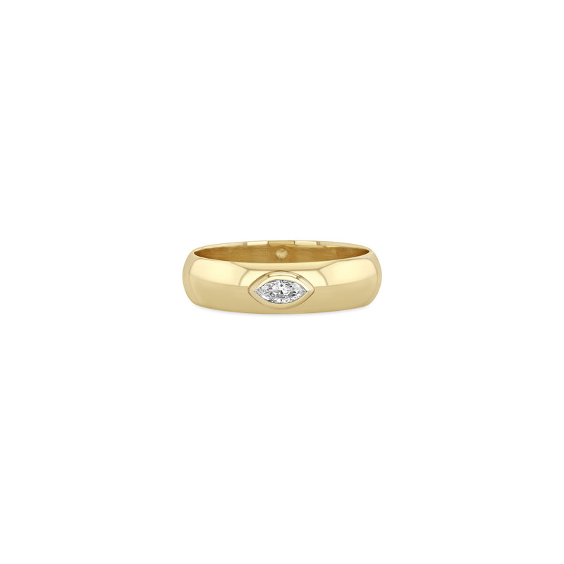 Zoë Chicco 14k Gold Marquise Diamond Half Round Band Ring