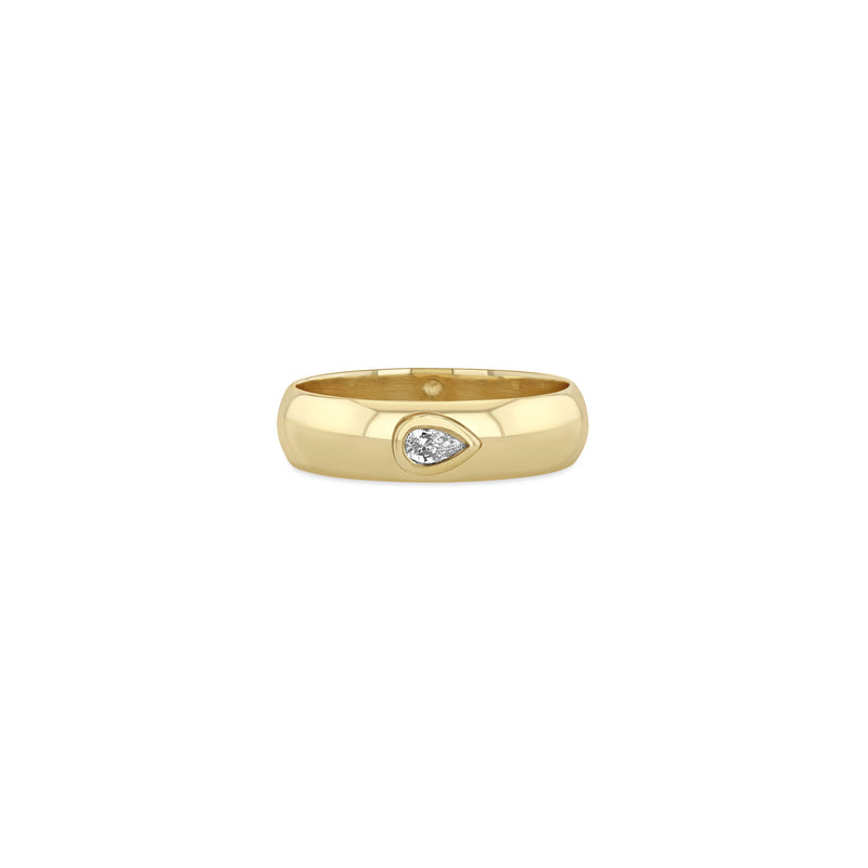 Zoë Chicco 14k Gold Pear Diamond Half Round Band Ring